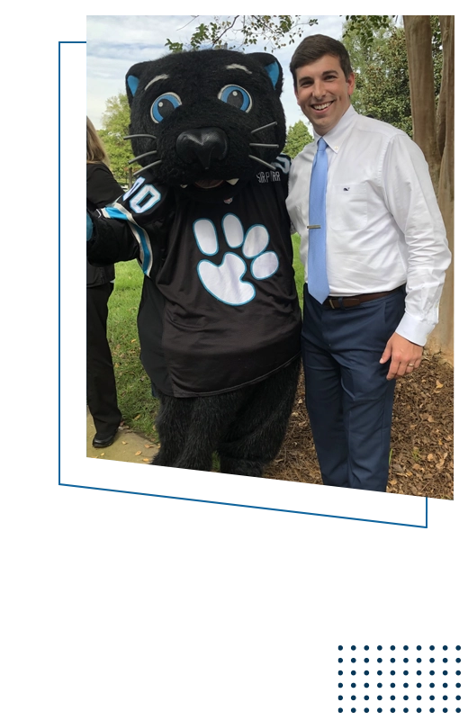 Chiropractor Charlotte NC Logan Hiers and Mascot